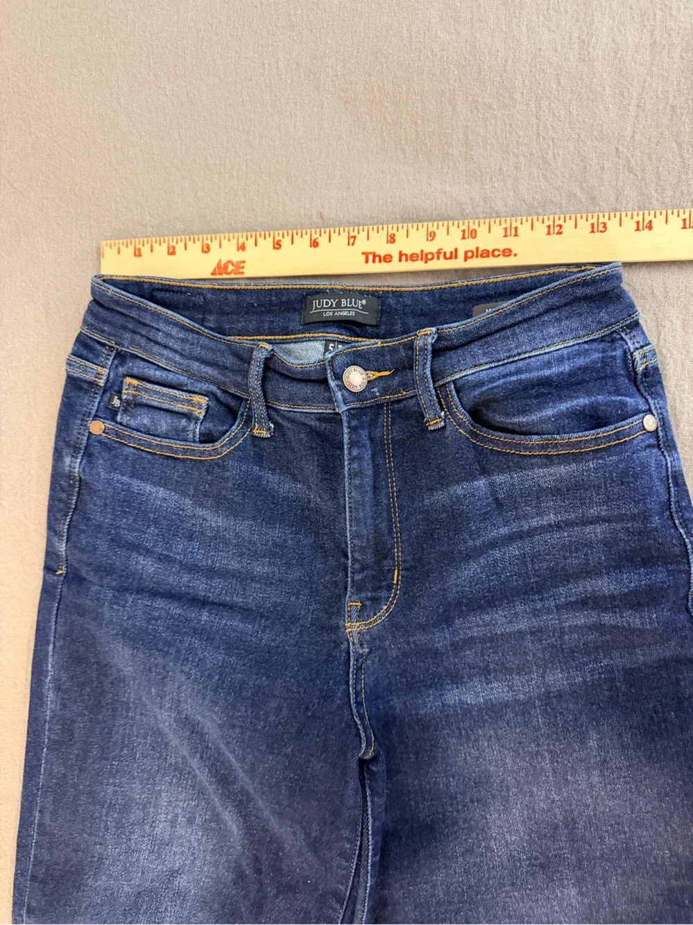 Judy Blue Sunday chill cropped wide leg, frayed hem, jeans, medium wash 5